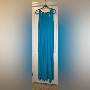 Zelie for She 3XL Vibrant Blue Maxi Dress-with Pockets